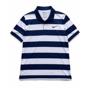 Nike Golf Dri-Fit Polo Shirt Blue White Striped XXL Performance